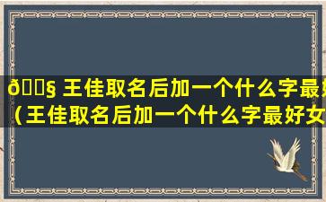 🐧 王佳取名后加一个什么字最好（王佳取名后加一个什么字最好女生蛇年出生 🐒 ）